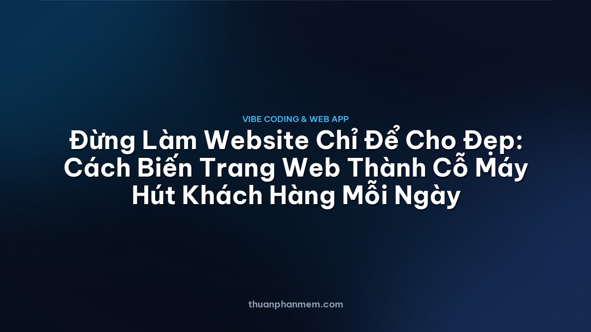Đừng Làm Website Chỉ Để Cho Đẹp: Cách Biến Trang Web Thành Cỗ Máy Hút Khách Hàng Mỗi Ngày